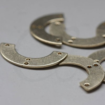 10 Pieces Raw Brass Half Circle with 4 Holes 25x12.7mm CW 3866C D 467 $3.05