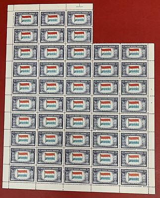 #ad U.S. Scott #912b Part Sheet of 46 Luxembourg Reverse Printing of Flag Colors $450.00