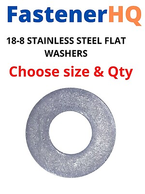 #ad USS Flat Washer 18 8 Stainless Steel choose size amp; Qty $11.90