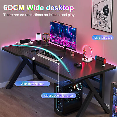 #ad Gaming Desk Gamer Gaming Table Computer Desk PC Workstation X shaped Steel Legs $58.99