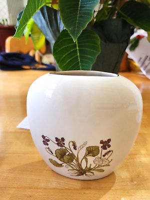 #ad #ad Vintage Otagiri Cream Vase Violets W Gold Trim Made in Japan $11.99