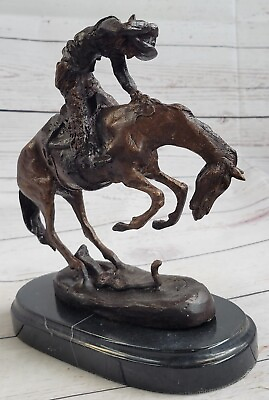 #ad Remington Bronze Sculpture quot;Rattle Snakequot; Signed Statue Cowboy Western Horse Art $299.00