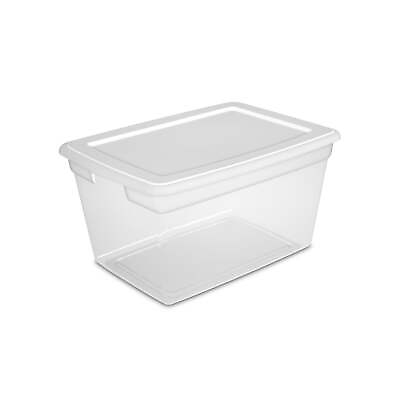 #ad 58 Qt Clear Plastic Storage Box with White Lid $7.83