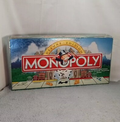 #ad Vintage MONOPOLY Deluxe Edition 1995 Parker Brothers Complete Game $14.99