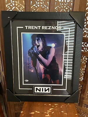 Trent Reznor NIN Signed Photograph Display 20x24 Nine Inch Nails Beckett BAS $1400.00