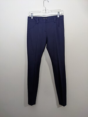 Theory Navy Blue Pants Trousers Leggings Wool Blend Skinny Size 2 $37.00