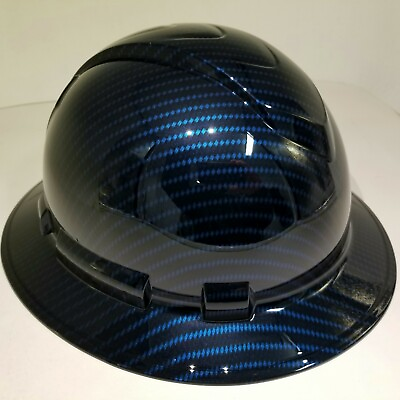 #ad NEW FULL BRIM Hard Hat custom hydro dipped Deep blue candy carbon fiber sick $49.99