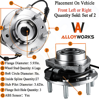 #ad Front Wheel Hub Bearing Assembly For 02 2009 CHEVY TRAILBLAZER GMC ENVOY 513188 $74.95