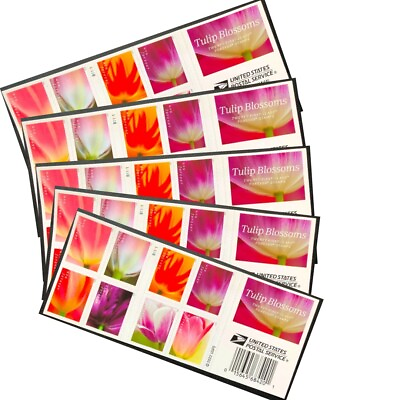 #ad 2023 Tulip Blossoms US Postage Forever 100 Count Stamps 5 Sheets of 20 $47.99