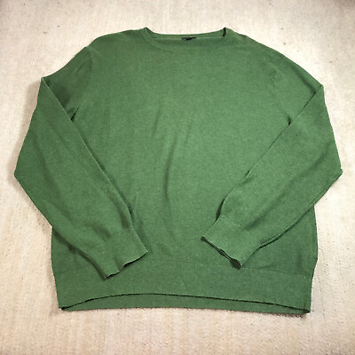 #ad J Crew Sweater Mens Large Pullover Green Cotton Preppy Casual Adult $28.88