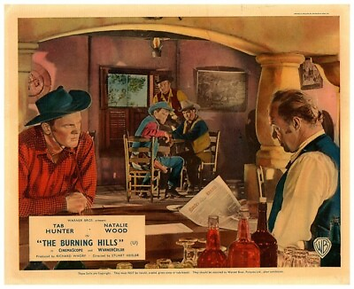 #ad The Burning Hills Original Lobby Card Tab Hunter Earl Holliman in saloon 1956 $24.99