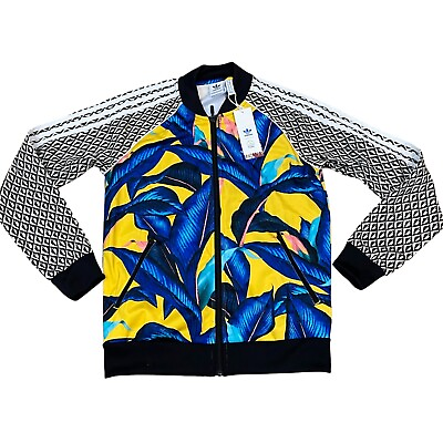#ad Adidas Brazil Floral Farm Rio Big Leaf Track Jacket Small Trefoil $72.00