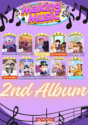 #ad Monopoly go 2nd Second Album 4 amp; 5 Star Sticker Card AU $20.99