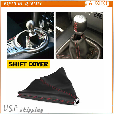 Gear Shifter Shift Knob Gaiter Boot Cover Universal Car Stitch PU Leather Manual $10.99