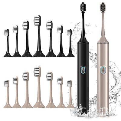 #ad Sonic Electric Toothbrush with 8 Brush Heads for Adults Rechargeable Toothbrush $15.99