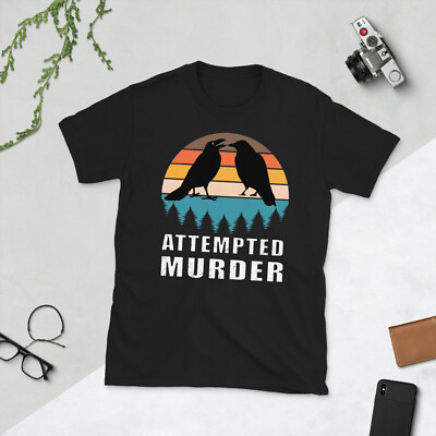 #ad Attempted murder crows bird joke meme Short Sleeve Unisex T Shirt $23.99