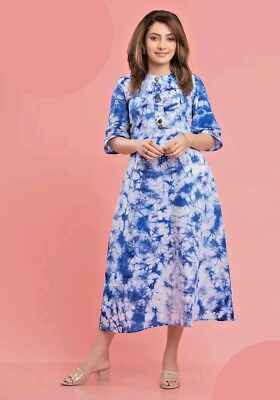 Dress sri ceylon Batik frock Handmade Women free Size quality 100% Cotton maxi $33.50