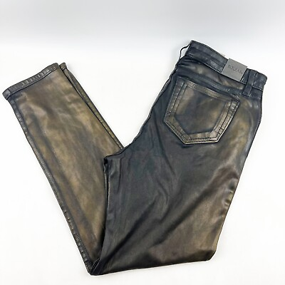 NWT Bleulab AntiFit Reversible Mercury Suede Black Skinny Stretch Jeans Size 25 $49.99