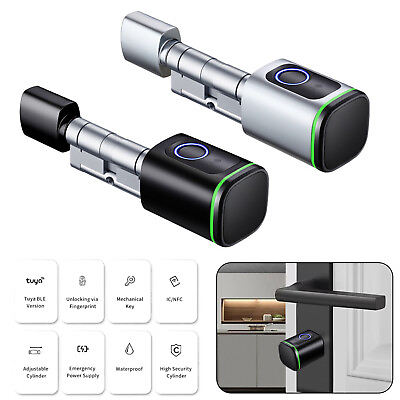 #ad Smart Lock Cylinder Euro Door APPTuya Remote Control FingerprintIC cardKey New $104.39