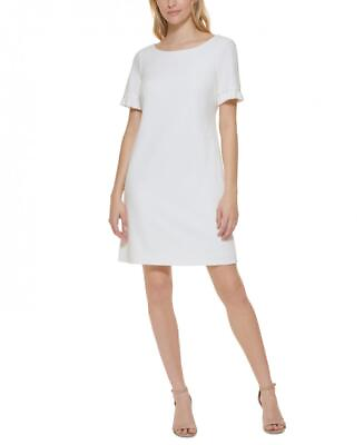 #ad $99 Tommy Hilfiger Women#x27;s Short Short Sleeve Round Neck Sheath Dress A3367 $12.00