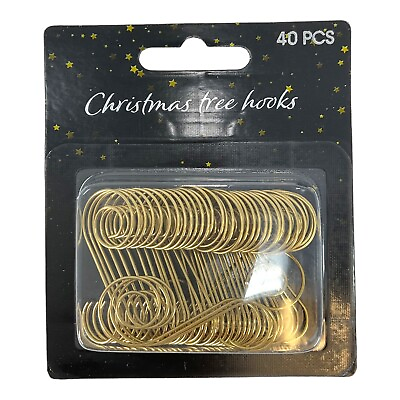 #ad 40 Piece Small Fancy Spiral Gold Ornament Christmas Tree Hooks 1.5 Inch $8.98