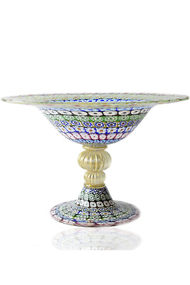 #ad Murano Glass Bowl Millefiori eugenio ferro 1929 Signed A.Lipstick $3706.90