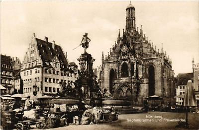 #ad CPA AK NÜRNBERG Neptunbrunnen u Frauenkirche GERMANY 644743 EUR 7.99
