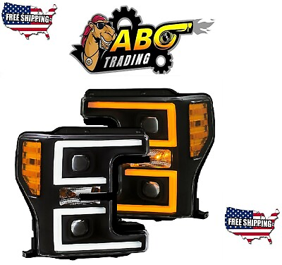 #ad Anzo Projector Headlights Black For 17 19 Ford F250 350 450 Super Duty 111388 $692.88