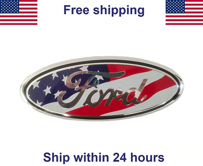 #ad 9 Inch Flag Emblem USA American Grill Oval For Ford F150 FRONT GRILLE TAILGATE $11.99