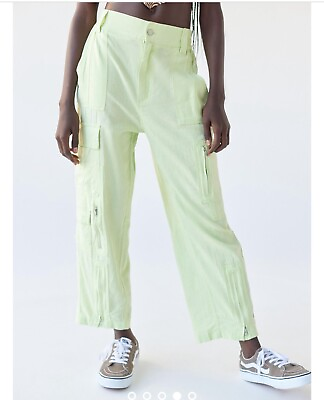 Urban Outfitters Green Linen Cargo Pants Women’s Size S***READ*** $55.00