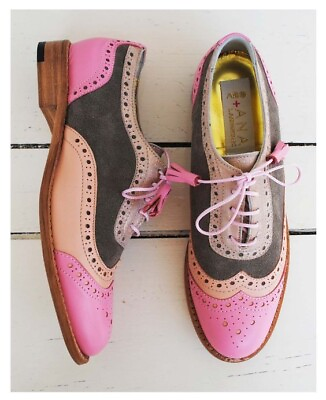 #ad Women#x27;s Handmade Multicolor Leather Oxford Wingtip Brogue Lace Up Formal Shoes. $189.99