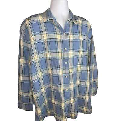 #ad Womens Plaid Regular Long Sleeve Shirt Casual Button Down Style amp; Co Size XL $9.00