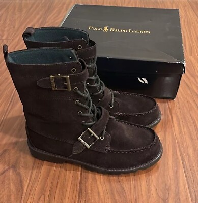 #ad Polo by Ralph Lauren Suede Leather Boys 6 Radbourne Boots Double Strap $50.00
