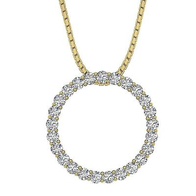#ad #ad Circle Pendant Necklace Round Diamond 0.45 Carat SI1 G 14K White Gold 1.50MM $457.59