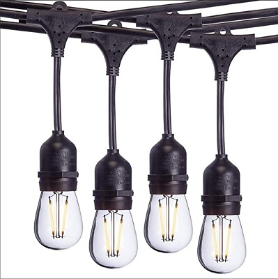 48ft LED Vintage Edison Outdoor String Lights for Patio Deck Garden Waterproof #ad $24.98