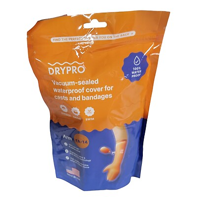 #ad DryPro Waterproof Vacuum Sealed Full Arm Cast Cover FA 14 Small Full Arm NIP $39.99