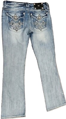 #ad MISS ME Boot Cut Jeans Women#x27;s Size 28 30x31 Flap Pockets JE5335B4R Denim Blue $26.39