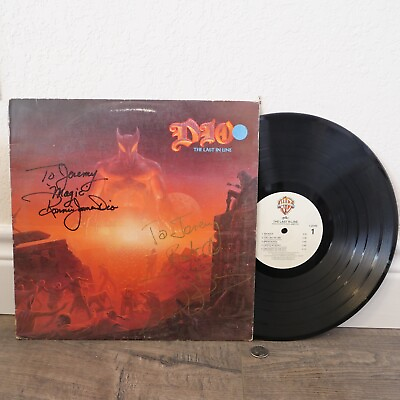 #ad Dio The Last in Line Signed Autographed LP Ronnie James Dio Jimmy Bain Record $299.99