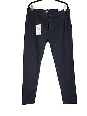 #ad Haggar Premium No Iron Khaki Navy Blue Straight Fit Pants 36Wx30L NWT $30.00