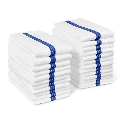 #ad Microfiber Striped Bar Kitchen Towel 24 Pack 15x18 inches Lint Free Streak Free $12.99