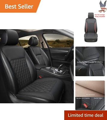 #ad Universal Car Seat Cover Luxury Protector with Non Slip Backrest Black $64.79