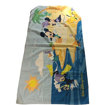 #ad Vintage Disney Walt Disney World 56 x 29 Beach Towel Fab 5 Beach Scene $19.99