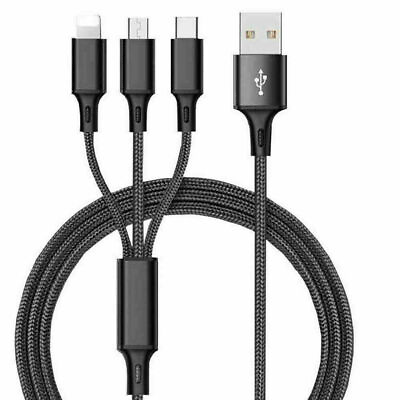 NEW Fast USB Charging Cable Universal 3 in 1 Multi Function Cell Phone Charger #ad $2.81
