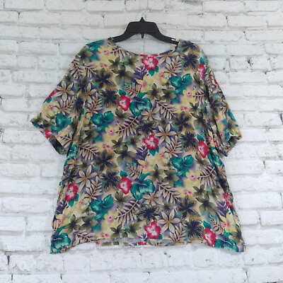 #ad Prophecy by Sag Harbor Womens Shirt 2X Floral Rayon Vintage Tropical $19.99