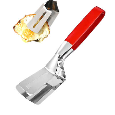 #ad Stainless Steel Frying Shovel Pancake Fried Fish Pizza Steak Non stick Clip $9.26