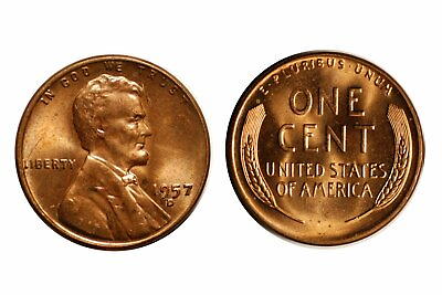 #ad 1957 D D Lincoln Cent CONECA RPM 016 Choice BU Red #306 $7.95
