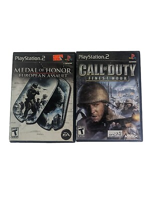 Lot2 Medal of Honor European Assault amp; Call Duty Finest Hour Sony PlayStation 2 $13.22