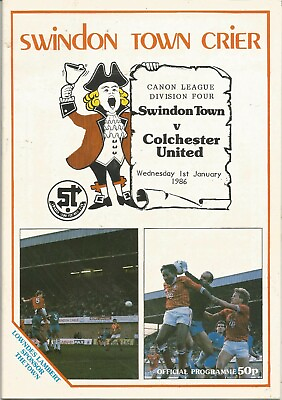 #ad Football Programme Swindon Town v Colchester United Div 4 1 1 1986 GBP 1.00