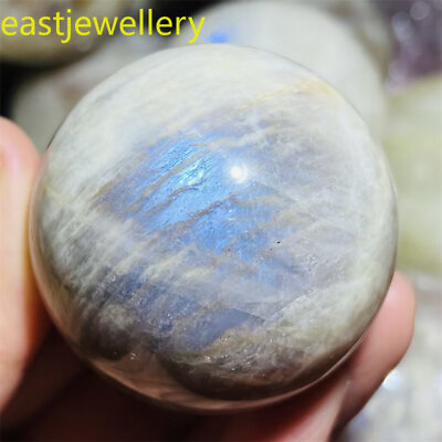 #ad 42mm Natural Gray moonstone sphere quartz Crystal starlight ball Healing 1pc $22.08