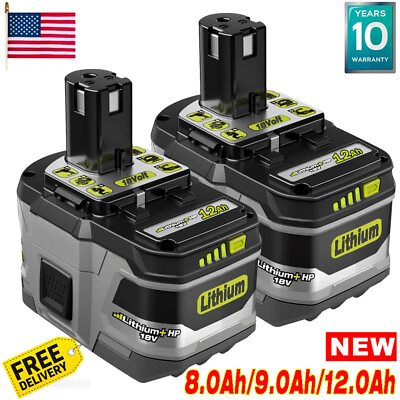 #ad 2Pack 12.0Ah For RYOBI P108 18V 8.0Ah 9.0Ah Battery Lithium Ion One Plus P109 US $150.98